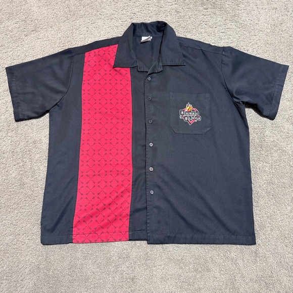 House Of Blues Other - House of Blues Bowling Shirt Mens XL Black Red Guitar Panel Rockabilly Button Up